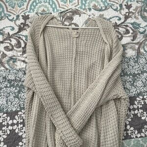 La Hearts Cream Cardigan Sweater with Chunky Knit Texture